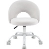 image:imageVINGLI Small Vanity Chair with Faux Fur Wheels for GirlsCute Adjustable Height Armless Office Desk Chair360Swivel Comfy Rolling for StudyMake up RoomSmall SpaceBlueLinen Light Gray