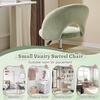 image:imageVINGLI Small Vanity Chair with Faux Fur Wheels for GirlsCute Adjustable Height Armless Office Desk Chair360Swivel Comfy Rolling for StudyMake up RoomSmall SpaceBlueFurry Mint Green