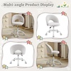 image:imageVINGLI Small Vanity Chair with Faux Fur Wheels for GirlsCute Adjustable Height Armless Office Desk Chair360Swivel Comfy Rolling for StudyMake up RoomSmall SpaceBlueLinen Light Gray