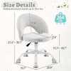 image:imageVINGLI Small Vanity Chair with Faux Fur Wheels for GirlsCute Adjustable Height Armless Office Desk Chair360Swivel Comfy Rolling for StudyMake up RoomSmall SpaceBlueLinen Light Gray