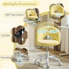 image:imageVINGLI Small Vanity Chair with Faux Fur Wheels for GirlsCute Adjustable Height Armless Office Desk Chair360Swivel Comfy Rolling for StudyMake up RoomSmall SpaceBlueFurry Yellow