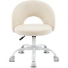 image:imageVINGLI Small Vanity Chair with Faux Fur Wheels for GirlsCute Adjustable Height Armless Office Desk Chair360Swivel Comfy Rolling for StudyMake up RoomSmall SpaceBlueLinen Light Yellow
