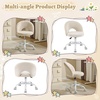 image:imageVINGLI Small Vanity Chair with Faux Fur Wheels for GirlsCute Adjustable Height Armless Office Desk Chair360Swivel Comfy Rolling for StudyMake up RoomSmall SpaceBlueFurry Khaki