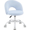 image:imageVINGLI Small Vanity Chair with Faux Fur Wheels for GirlsCute Adjustable Height Armless Office Desk Chair360Swivel Comfy Rolling for StudyMake up RoomSmall SpaceBlueFurry Blue