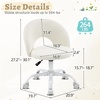image:imageVINGLI Small Vanity Chair with Faux Fur Wheels for GirlsCute Adjustable Height Armless Office Desk Chair360Swivel Comfy Rolling for StudyMake up RoomSmall SpaceBlueLinen White