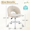 image:imageVINGLI Small Vanity Chair with Faux Fur Wheels for GirlsCute Adjustable Height Armless Office Desk Chair360Swivel Comfy Rolling for StudyMake up RoomSmall SpaceBlueFurry Khaki