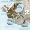 image:imageVINGLI Small Vanity Chair with Faux Fur Wheels for GirlsCute Adjustable Height Armless Office Desk Chair360Swivel Comfy Rolling for StudyMake up RoomSmall SpaceBlueLinen Light Blue