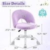 image:imageVINGLI Small Vanity Chair with Faux Fur Wheels for GirlsCute Adjustable Height Armless Office Desk Chair360Swivel Comfy Rolling for StudyMake up RoomSmall SpaceBlueFurry Purple