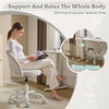 image:imageVINGLI Small Vanity Chair with Faux Fur Wheels for GirlsCute Adjustable Height Armless Office Desk Chair360Swivel Comfy Rolling for StudyMake up RoomSmall SpaceBlueLinen Light Gray