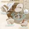image:imageVINGLI Small Vanity Chair with Faux Fur Wheels for GirlsCute Adjustable Height Armless Office Desk Chair360Swivel Comfy Rolling for StudyMake up RoomSmall SpaceBlueFurry Khaki