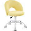 image:imageVINGLI Small Vanity Chair with Faux Fur Wheels for GirlsCute Adjustable Height Armless Office Desk Chair360Swivel Comfy Rolling for StudyMake up RoomSmall SpaceBlueFurry Yellow