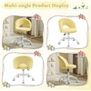 image:imageVINGLI Small Vanity Chair with Faux Fur Wheels for GirlsCute Adjustable Height Armless Office Desk Chair360Swivel Comfy Rolling for StudyMake up RoomSmall SpaceBlueFurry Yellow