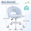 image:imageVINGLI Small Vanity Chair with Faux Fur Wheels for GirlsCute Adjustable Height Armless Office Desk Chair360Swivel Comfy Rolling for StudyMake up RoomSmall SpaceBlueFurry Blue