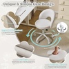 image:imageVINGLI Small Vanity Chair with Faux Fur Wheels for GirlsCute Adjustable Height Armless Office Desk Chair360Swivel Comfy Rolling for StudyMake up RoomSmall SpaceBlueLinen Light Gray