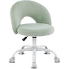 image:imageVINGLI Small Vanity Chair with Faux Fur Wheels for GirlsCute Adjustable Height Armless Office Desk Chair360Swivel Comfy Rolling for StudyMake up RoomSmall SpaceBlueFurry Mint Green