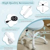 image:imageVINGLI Small Vanity Chair with Faux Fur Wheels for GirlsCute Adjustable Height Armless Office Desk Chair360Swivel Comfy Rolling for StudyMake up RoomSmall SpaceBlueLinen Light Blue