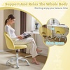image:imageVINGLI Small Vanity Chair with Faux Fur Wheels for GirlsCute Adjustable Height Armless Office Desk Chair360Swivel Comfy Rolling for StudyMake up RoomSmall SpaceBlueFurry Yellow