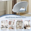 image:imageVINGLI Small Vanity Chair with Faux Fur Wheels for GirlsCute Adjustable Height Armless Office Desk Chair360Swivel Comfy Rolling for StudyMake up RoomSmall SpaceBlueFurry Blue