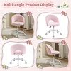 image:imageVINGLI Small Vanity Chair with Faux Fur Wheels for GirlsCute Adjustable Height Armless Office Desk Chair360Swivel Comfy Rolling for StudyMake up RoomSmall SpaceBlueFurry Pink