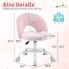 image:imageVINGLI Small Vanity Chair with Faux Fur Wheels for GirlsCute Adjustable Height Armless Office Desk Chair360Swivel Comfy Rolling for StudyMake up RoomSmall SpaceBlueFurry Pink