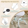 image:imageVINGLI Small Vanity Chair with Faux Fur Wheels for GirlsCute Adjustable Height Armless Office Desk Chair360Swivel Comfy Rolling for StudyMake up RoomSmall SpaceBlueFurry White