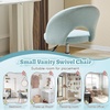 image:imageVINGLI Small Vanity Chair with Faux Fur Wheels for GirlsCute Adjustable Height Armless Office Desk Chair360Swivel Comfy Rolling for StudyMake up RoomSmall SpaceBlueLinen Light Blue