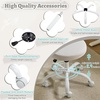 image:imageVINGLI Small Vanity Chair with Faux Fur Wheels for GirlsCute Adjustable Height Armless Office Desk Chair360Swivel Comfy Rolling for StudyMake up RoomSmall SpaceBlueLinen Light Gray