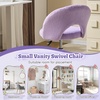 image:imageVINGLI Small Vanity Chair with Faux Fur Wheels for GirlsCute Adjustable Height Armless Office Desk Chair360Swivel Comfy Rolling for StudyMake up RoomSmall SpaceBlueFurry Purple
