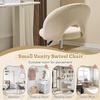 image:imageVINGLI Small Vanity Chair with Faux Fur Wheels for GirlsCute Adjustable Height Armless Office Desk Chair360Swivel Comfy Rolling for StudyMake up RoomSmall SpaceBlueFurry Khaki