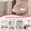 image:imageVINGLI Small Vanity Chair with Faux Fur Wheels for GirlsCute Adjustable Height Armless Office Desk Chair360Swivel Comfy Rolling for StudyMake up RoomSmall SpaceBlueFurry Pink