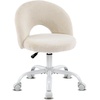 image:imageVINGLI Small Vanity Chair with Faux Fur Wheels for GirlsCute Adjustable Height Armless Office Desk Chair360Swivel Comfy Rolling for StudyMake up RoomSmall SpaceBlueFurry Khaki