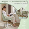 image:imageVINGLI Small Vanity Chair with Faux Fur Wheels for GirlsCute Adjustable Height Armless Office Desk Chair360Swivel Comfy Rolling for StudyMake up RoomSmall SpaceBlueFurry Mint Green