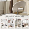 image:imageVINGLI Small Vanity Chair with Faux Fur Wheels for GirlsCute Adjustable Height Armless Office Desk Chair360Swivel Comfy Rolling for StudyMake up RoomSmall SpaceBlueLinen Light Gray