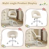 image:imageVINGLI Small Vanity Chair with Faux Fur Wheels for GirlsCute Adjustable Height Armless Office Desk Chair360Swivel Comfy Rolling for StudyMake up RoomSmall SpaceBlueLinen Light Yellow