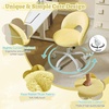 image:imageVINGLI Small Vanity Chair with Faux Fur Wheels for GirlsCute Adjustable Height Armless Office Desk Chair360Swivel Comfy Rolling for StudyMake up RoomSmall SpaceBlueFurry Yellow