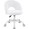 image:imageVINGLI Small Vanity Chair with Faux Fur Wheels for GirlsCute Adjustable Height Armless Office Desk Chair360Swivel Comfy Rolling for StudyMake up RoomSmall SpaceBlueFurry White