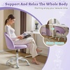 image:imageVINGLI Small Vanity Chair with Faux Fur Wheels for GirlsCute Adjustable Height Armless Office Desk Chair360Swivel Comfy Rolling for StudyMake up RoomSmall SpaceBlueFurry Purple