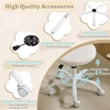 image:imageVINGLI Small Vanity Chair with Faux Fur Wheels for GirlsCute Adjustable Height Armless Office Desk Chair360Swivel Comfy Rolling for StudyMake up RoomSmall SpaceBlueLinen White