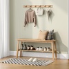 image:imageVINGLI Solid Wood Dining Bench 39 Wooden Bench for Entryway Bedroom Kitchen amp Living Room with Shoe Rack Storage WalnutLight Brown