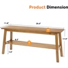image:imageVINGLI Solid Wood Dining Bench 39 Wooden Bench for Entryway Bedroom Kitchen amp Living Room with Shoe Rack Storage WalnutLight Brown