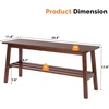 image:imageVINGLI Solid Wood Dining Bench 39 Wooden Bench for Entryway Bedroom Kitchen amp Living Room with Shoe Rack Storage WalnutWalnut