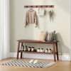 image:imageVINGLI Solid Wood Dining Bench 39 Wooden Bench for Entryway Bedroom Kitchen amp Living Room with Shoe Rack Storage WalnutWalnut