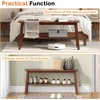 image:imageVINGLI Solid Wood Dining Bench 39 Wooden Bench for Entryway Bedroom Kitchen amp Living Room with Shoe Rack Storage WalnutWalnut