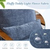 image:imageVINGLI Solid Wood Wide Armrests Accent Chair Set of 2Upholstered Mid Century Modern Chair with PillowFarmhouse Arm Chair Comfy Reading ChairChairs Living RoomBedroomGuest RoomTeddy FleeceKhakiDark Blue