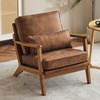 image:imageVINGLI Solid Wood Wide Armrests Accent Chair Set of 2Upholstered Mid Century Modern Chair with PillowFarmhouse Arm Chair Comfy Reading ChairChairs Living RoomBedroomGuest RoomTeddy FleeceKhakiRustic