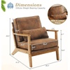 image:imageVINGLI Solid Wood Wide Armrests Accent Chair Set of 2Upholstered Mid Century Modern Chair with PillowFarmhouse Arm Chair Comfy Reading ChairChairs Living RoomBedroomGuest RoomTeddy FleeceKhakiRustic