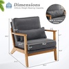 image:imageVINGLI Solid Wood Wide Armrests Accent Chair Set of 2Upholstered Mid Century Modern Chair with PillowFarmhouse Arm Chair Comfy Reading ChairChairs Living RoomBedroomGuest RoomTeddy FleeceKhakiDark Grey