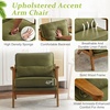 image:imageVINGLI Solid Wood Wide Armrests Accent Chair Set of 2Upholstered Mid Century Modern Chair with PillowFarmhouse Arm Chair Comfy Reading ChairChairs Living RoomBedroomGuest RoomTeddy FleeceKhakiGreen