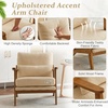 image:imageVINGLI Solid Wood Wide Armrests Accent Chair Set of 2Upholstered Mid Century Modern Chair with PillowFarmhouse Arm Chair Comfy Reading ChairChairs Living RoomBedroomGuest RoomTeddy FleeceKhakiKhaki