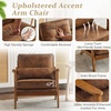 image:imageVINGLI Solid Wood Wide Armrests Accent Chair Set of 2Upholstered Mid Century Modern Chair with PillowFarmhouse Arm Chair Comfy Reading ChairChairs Living RoomBedroomGuest RoomTeddy FleeceKhakiRustic